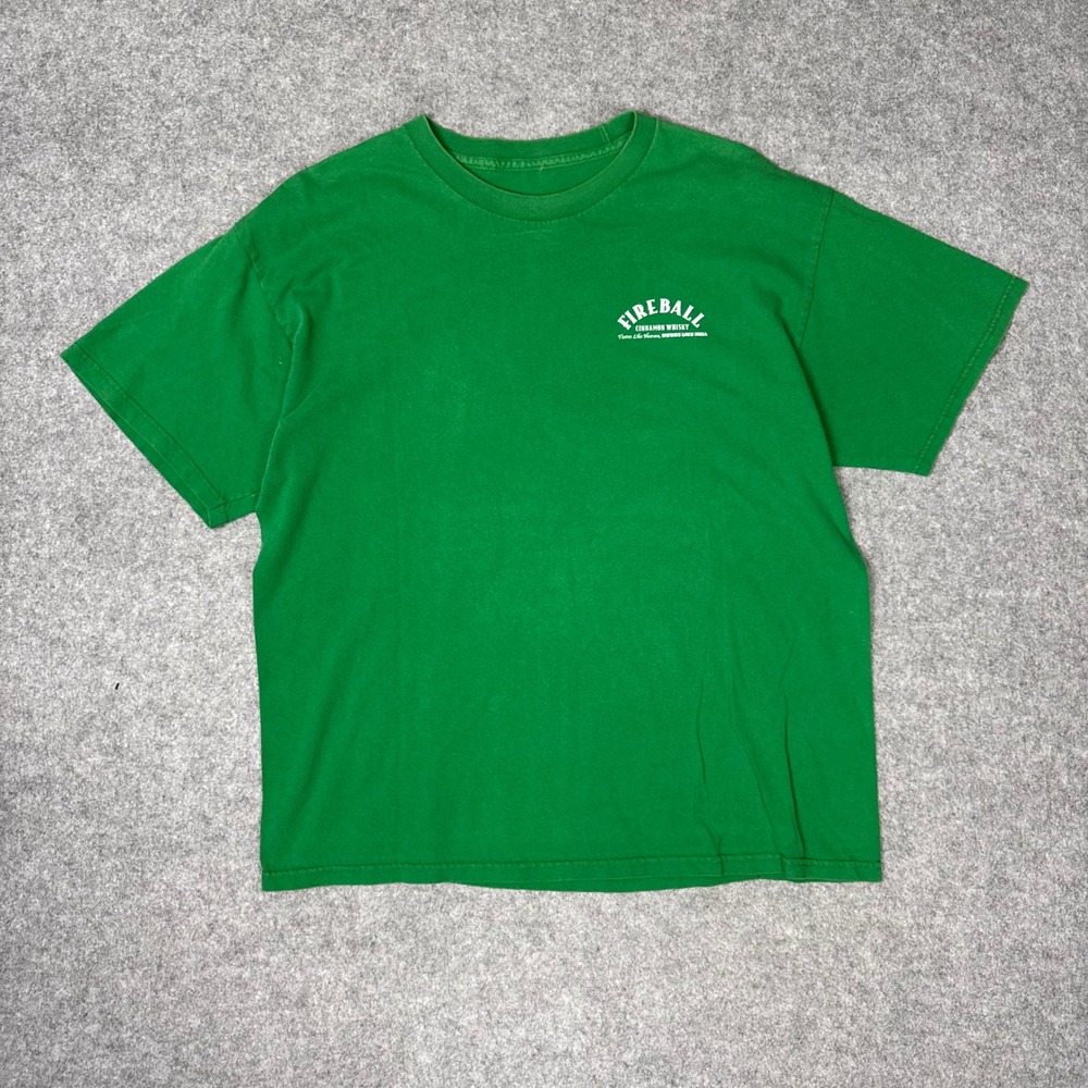 Fireball Whisky St Patricks Day Shirt Mens Large Green Kiss The Dragon Graphic T